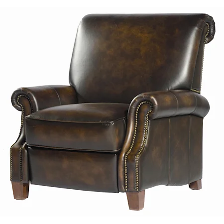 Leather Recliner with Decorative Nail Heads